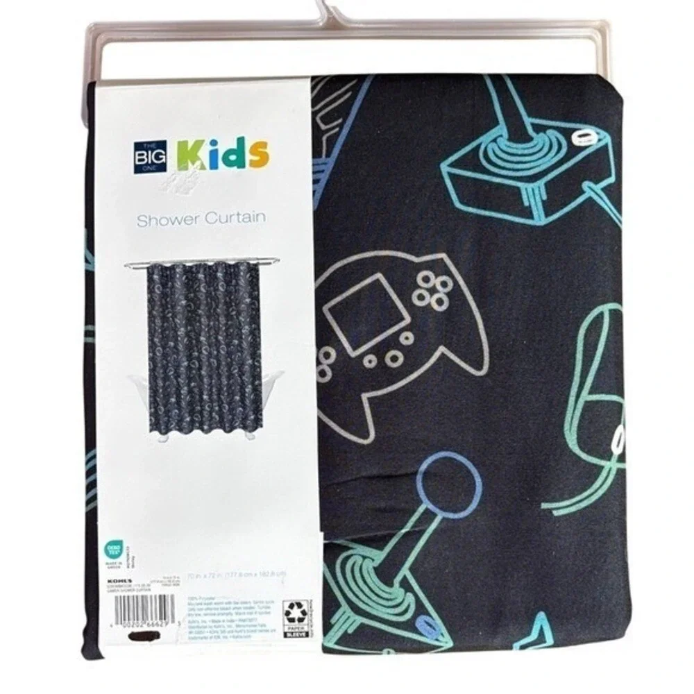 The Big One Kids Gaming Gamer Shower Curtain Fabric 70